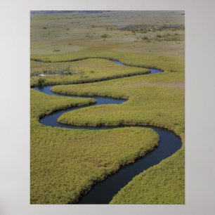 Botswana, Afrika. Arial view Okavango River. Poster