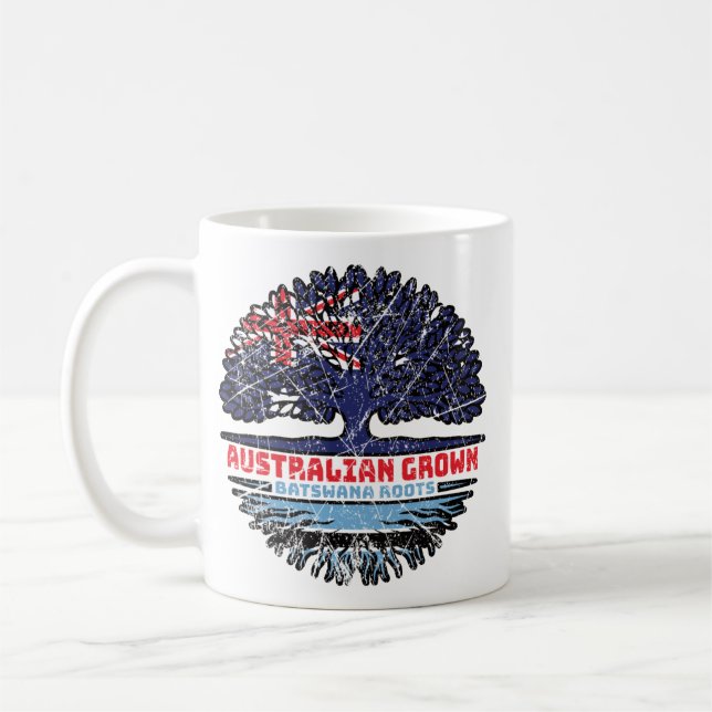Botswana Batswana Australien Träd Roots från Austr Kaffemugg (Vänster)