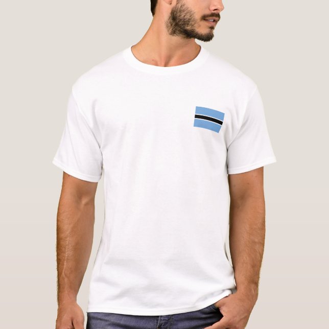 Botswana Flag T-Shirt, Patriotic T-Shirts, T Shirt (Framsida)