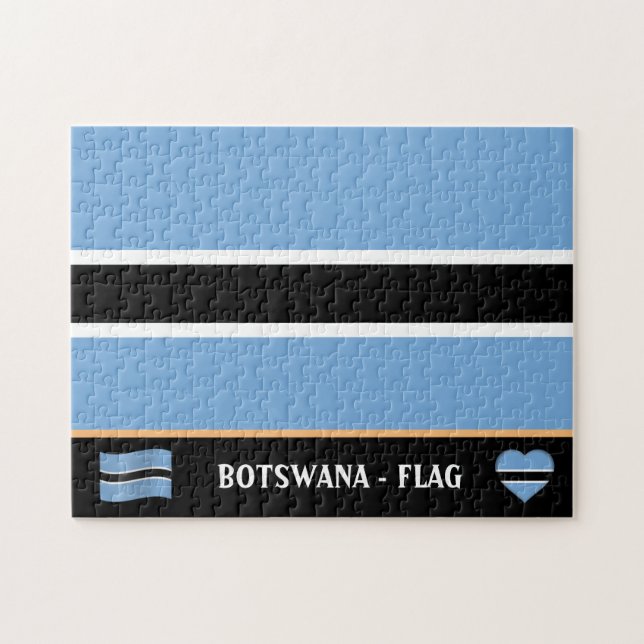 Botswana Flagga & Botswana land / Botswana Pussel (Horisontell)