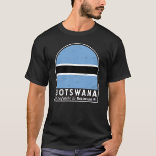 Botswana Flagga Emblem Distress Vintage T Shirt