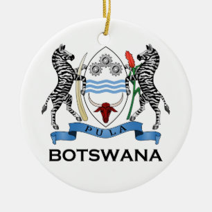 BOTSWANA - flagga/emblem/vapensköld/symbol Julgransprydnad Keramik
