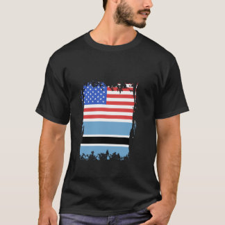 Botswana Flagga Förenta staterna Pridet Botswanan  T Shirt