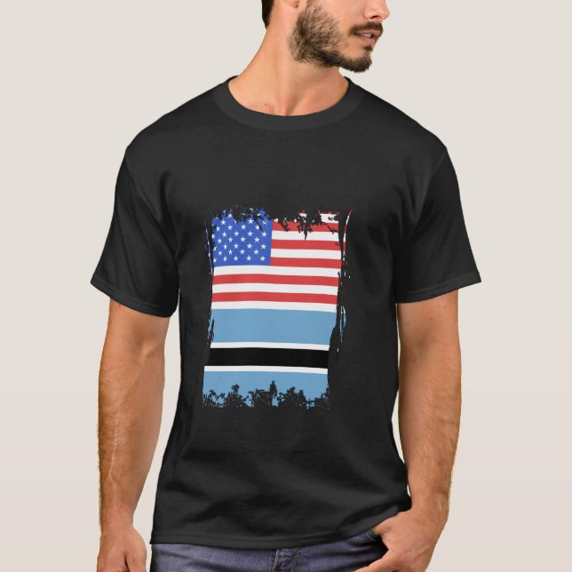 Botswana Flagga Förenta staterna Pridet Botswanan  T Shirt (Framsida)