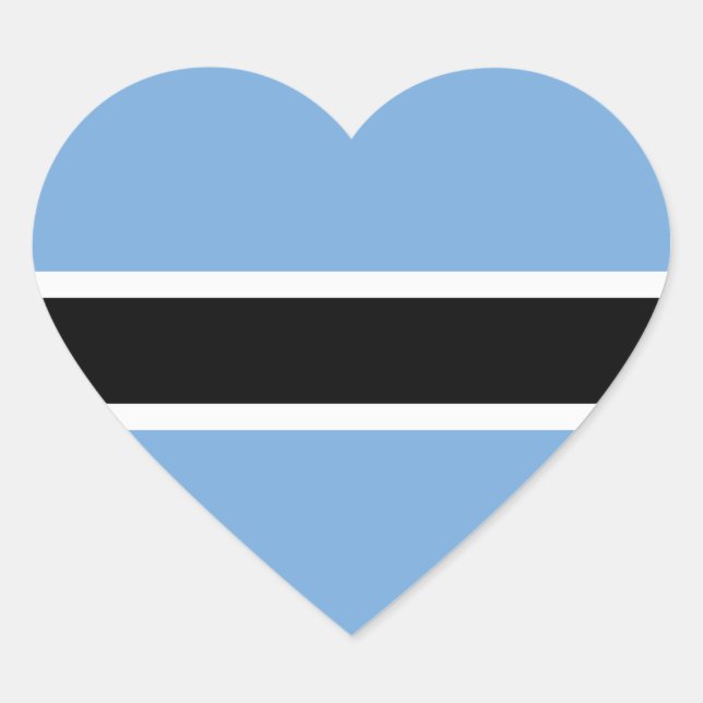 Botswana Flagga Hjärta Klistermärke (Framsida)