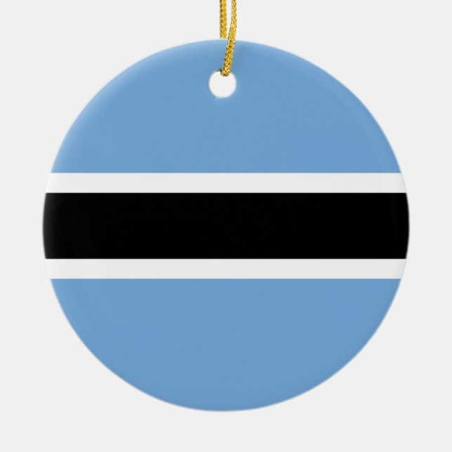 Botswana flagga julgransprydnad keramik (Framsidan)