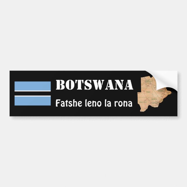 Botswana Flagga + Kart Dekal (Framsidan)