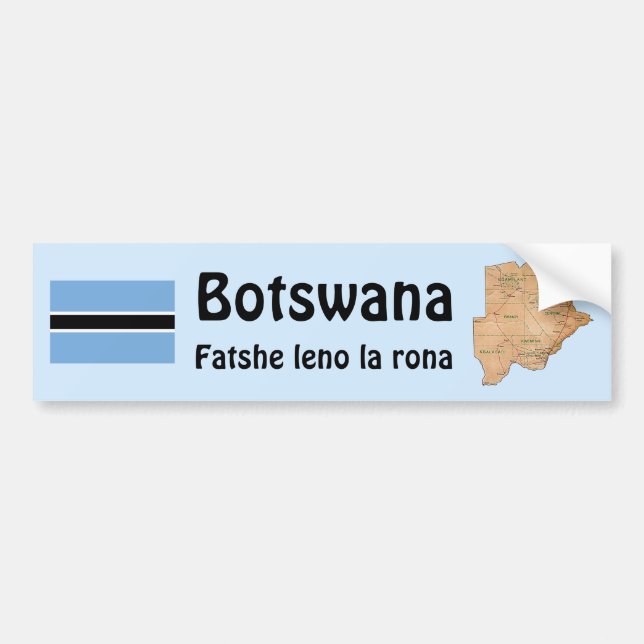 Botswana Flagga + Kart Dekal (Framsidan)
