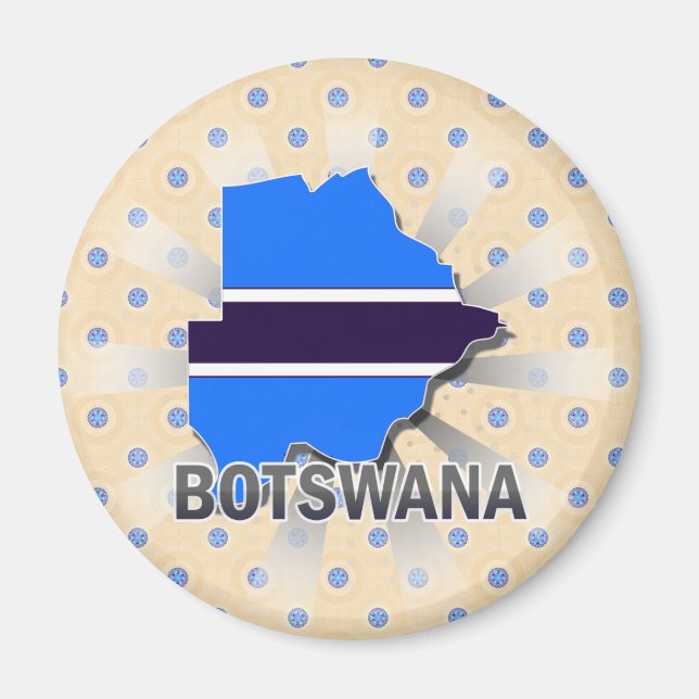 Botswana Flagga Karta 2.0 Magnet (Framsidan)