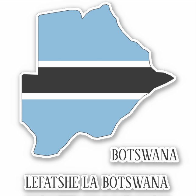 Botswana Flagga Karta Patriotic Klistermärken (Framsida)