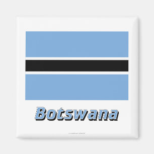 Botswana Flagga med Namn Magnet