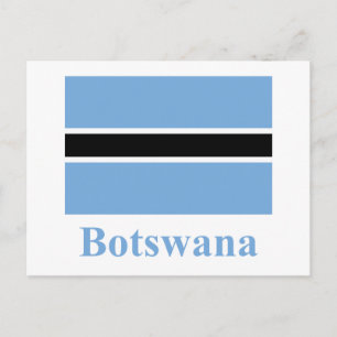 Botswana Flagga med Namn Vykort