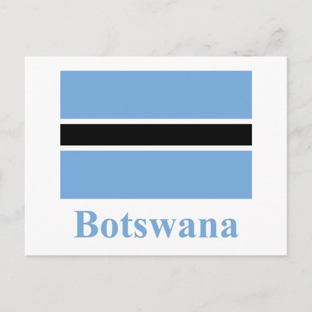 Botswana Flagga med Namn Vykort (Framsida)