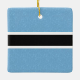 Botswana Flagga med Shimmering Vatten Julgransprydnad Keramik