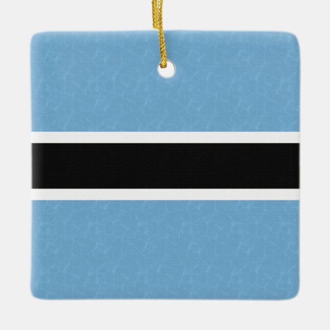 Botswana Flagga med Shimmering Vatten Julgransprydnad Keramik (Framsida)