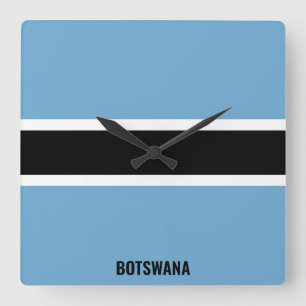 Botswana - Flagga Patriotic Fyrkantig Klocka