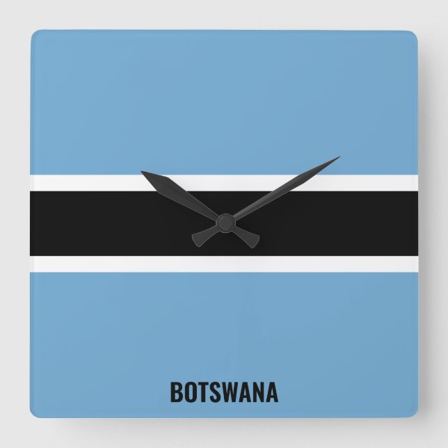 Botswana - Flagga Patriotic Fyrkantig Klocka (Framsida)
