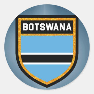 Botswana Flagga Runt Klistermärke