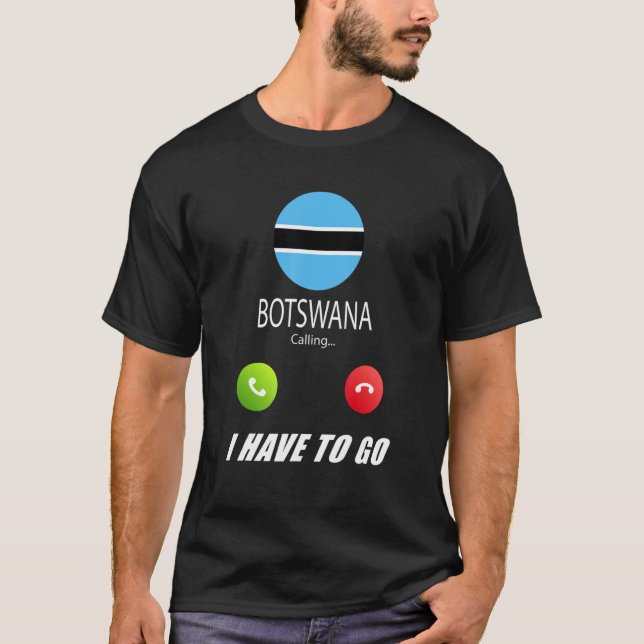 Botswana Flagga Souvenir Botswana ringer upp T Shirt (Framsida)