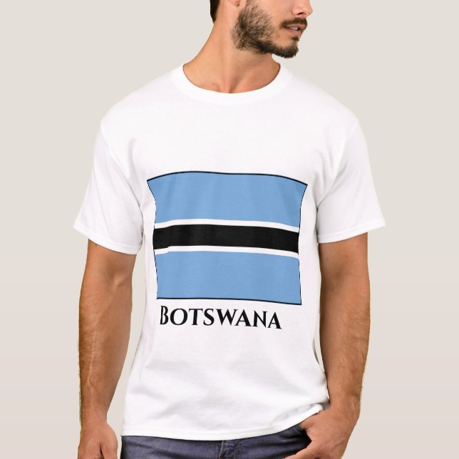 Botswana Flagga T Shirt (Framsida)