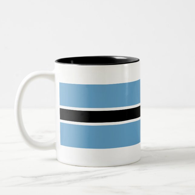 Botswana Flagga Två-Tonad Mugg (Vänster)
