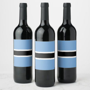 Botswana flagga vinflaska etikett