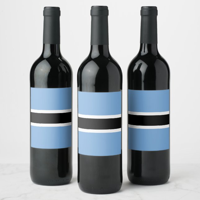 Botswana flagga vinflaska etikett (Flaskor)