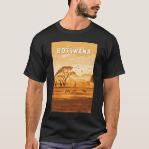 Botswana Illustration Travel Art Vintage T Shirt