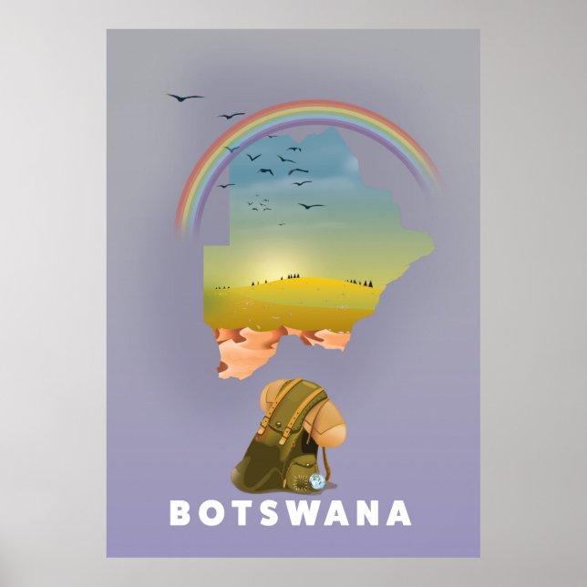 Botswana karta poster (Framsidan)