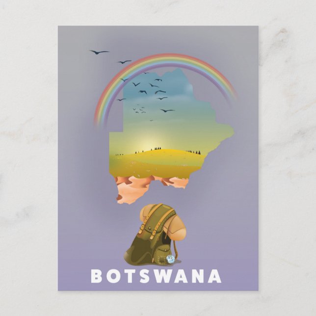 Botswana karta vykort (Framsida)