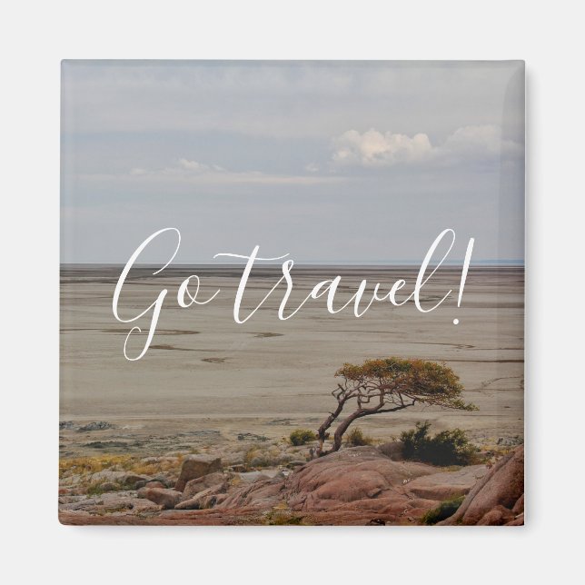 Botswana Kubu Baobab Island Go Travel Magnet (Framsidan)