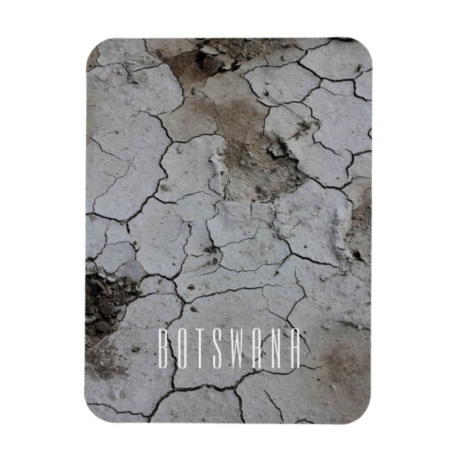 Botswana Landcape Salt Pans Cracks Dry Lera Magnet (Vertikal)