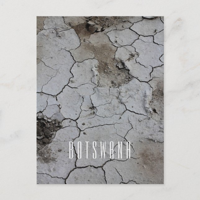 Botswana Landcape Salt Pans Cracks Dry Lera Vykort (Framsida)
