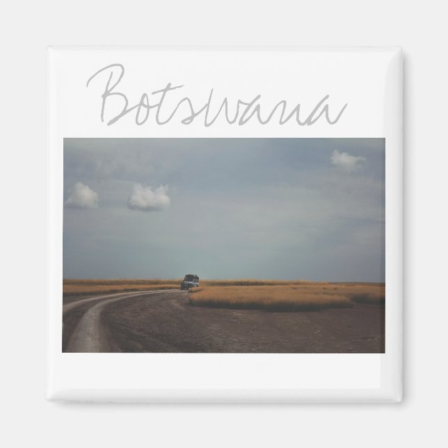 Botswana Makgadikgadi Salt Pans Car Travel Magnet (Framsidan)