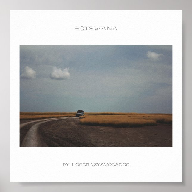 Botswana Makgadikgadi Salt Pans Car Travel Poster (Framsidan)