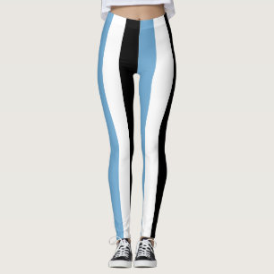 Botswana National Flagga Färg Lodrät Stripe Leggings
