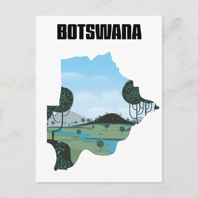 Botswana resebyråaffisch vykort (Framsida)