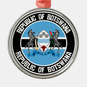 Botswana Round Emblem Julgransprydnad Metall
