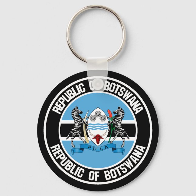 Botswana Round Emblem Nyckelring (Framsida)