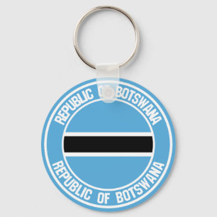 Botswana Round Emblem Nyckelring
