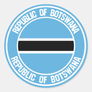 Botswana Round Emblem Runt Klistermärke