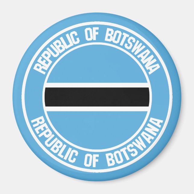 Botswana Rund Emblem Magnet (Framsidan)