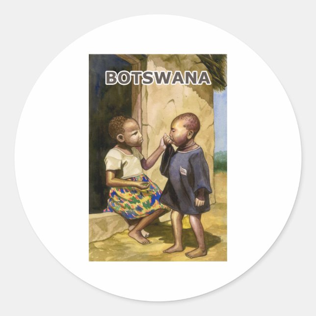 Botswana Runt Klistermärke (Framsida)