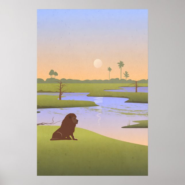 Botswana Safari Nursery Poster (Framsidan)