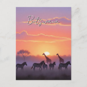 Botswana solnedgång resa vykort