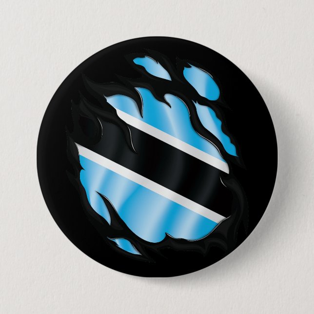 Botswana Sönderriven Flagga Knapp (Framsida)