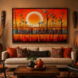 Botswana Sunset 36x24 Acrylic Wall Art