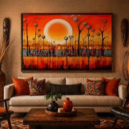 Botswana Sunset 36x24 Gallery Wrap