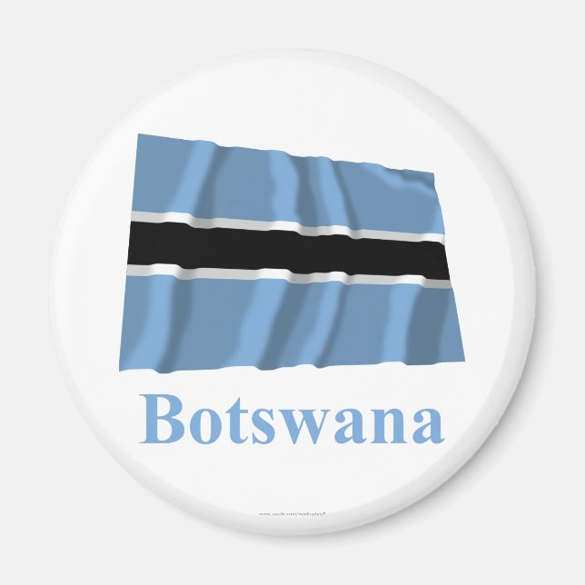 Botswana Wave Flagga med Namn Magnet (Framsidan)