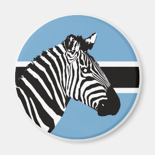 Botswana Zebra Batswana National Animal Flagga Magnet